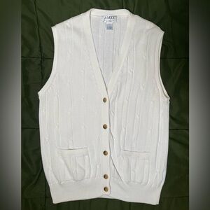 White Knit Vest-Vintage